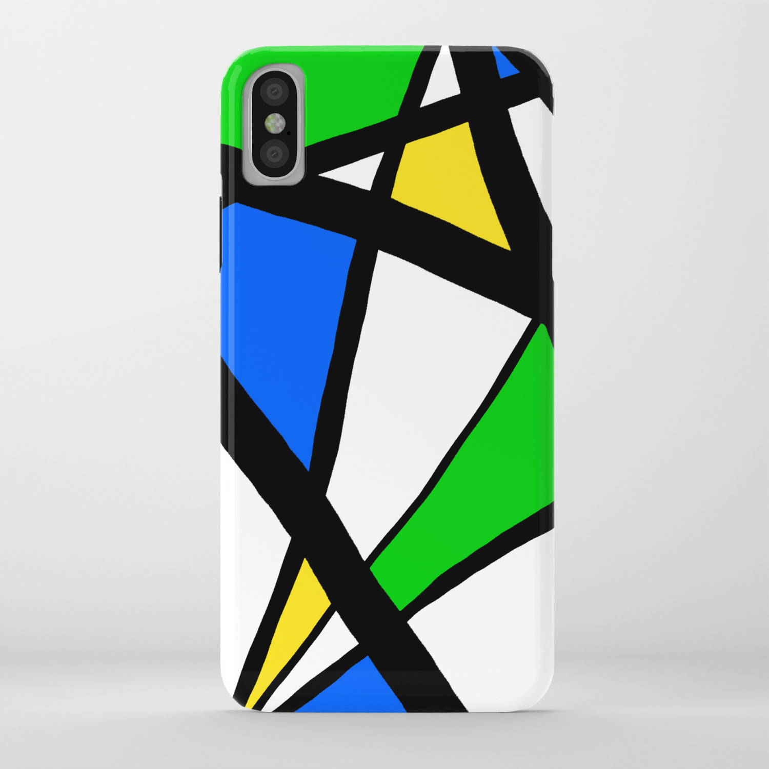 China Blue Apple Green And Sunshine Yellow Abstract Iphone Case