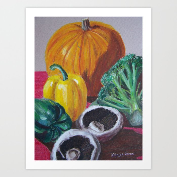 Vegetables in oil pastels Art Print by kathryngreenartist Society6