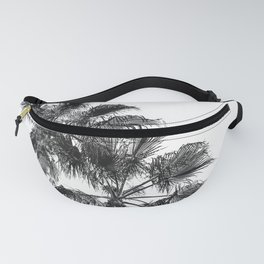 Big Sur Palms | Black and White Palm Trees California Summer Sky Beach Surfing Botanical Photography Fanny Pack