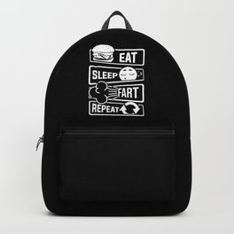 Eat Sleep Fart Repeat | Farting Flatulence Smell Backpack | Human, Routine, Laughter, Strip, Stench, Funny, Flatulence, Graphicdesign, Toilet, Digestion 