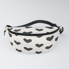 Modern Painted Hearts on Cream Fanny Pack