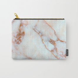 Feminine Carrara Marble with Burnt Coral Accent (x 2021) Carry-All Pouch | White Marble, Gemstone, Veinings, Agate, Photo, Carrara Marble, Grey Marble, Digital, Geode, Feminine 