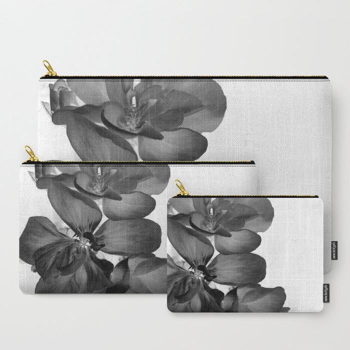 Black Geranium in White Carry-All Pouch by ARTbyJWP | Society6