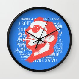 godard Wall Clock | Karina, Smoking, Nouvellevague, Blue, Filmmaker, French, Film, Typography, Sunglasses, Godard 