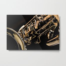 Musical Gold Metal Print | Photo, Gold, Saxophone, Color, Woodwind, Band, Classical, Stylish, Style, Bronze 