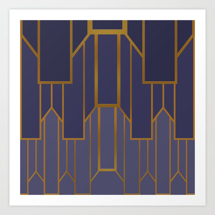 Art Deco G3 Abstract Artdeco Geometric Art Print By
