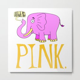 Pink Elephant Metal Print | Animal, Illustration, Typography, Weird, Drink, Cool, Ink Pen, Drunk, Jungleanimal, Drawing 