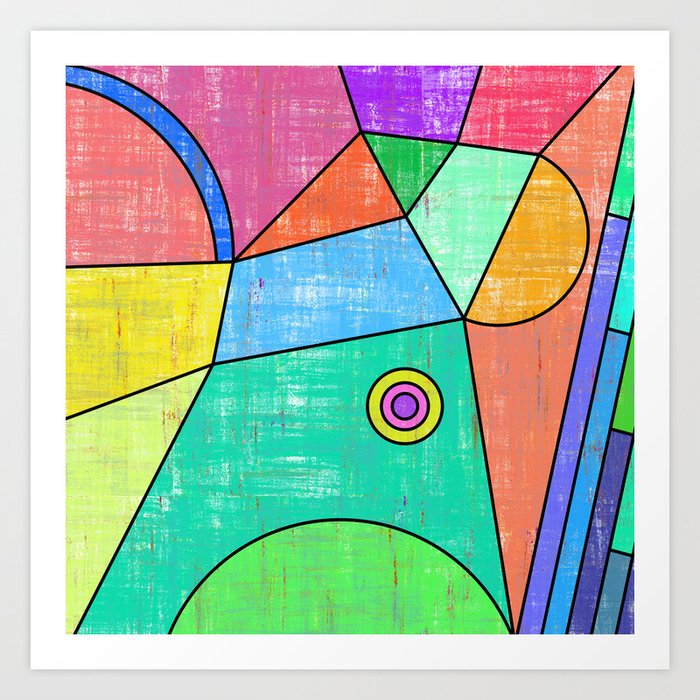 Colorful Geometric Abstract Print Primary Colors Print Art Print