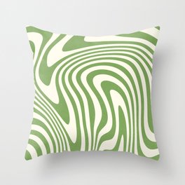 Abstract Swirl Retro 70s Green Sage Throw Pillow | Pattern, Boho, Abstract, 70S, Trendy, Contemporary, Bohemian, Modern, Painting, Cute 
