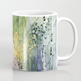 4 Season watercolor collection - summer Coffee Mug | Moynihan, Katemoynihan, Lake, Forest, Contemporary, Birch, Colorful, Trees, Landscape, Woodland 