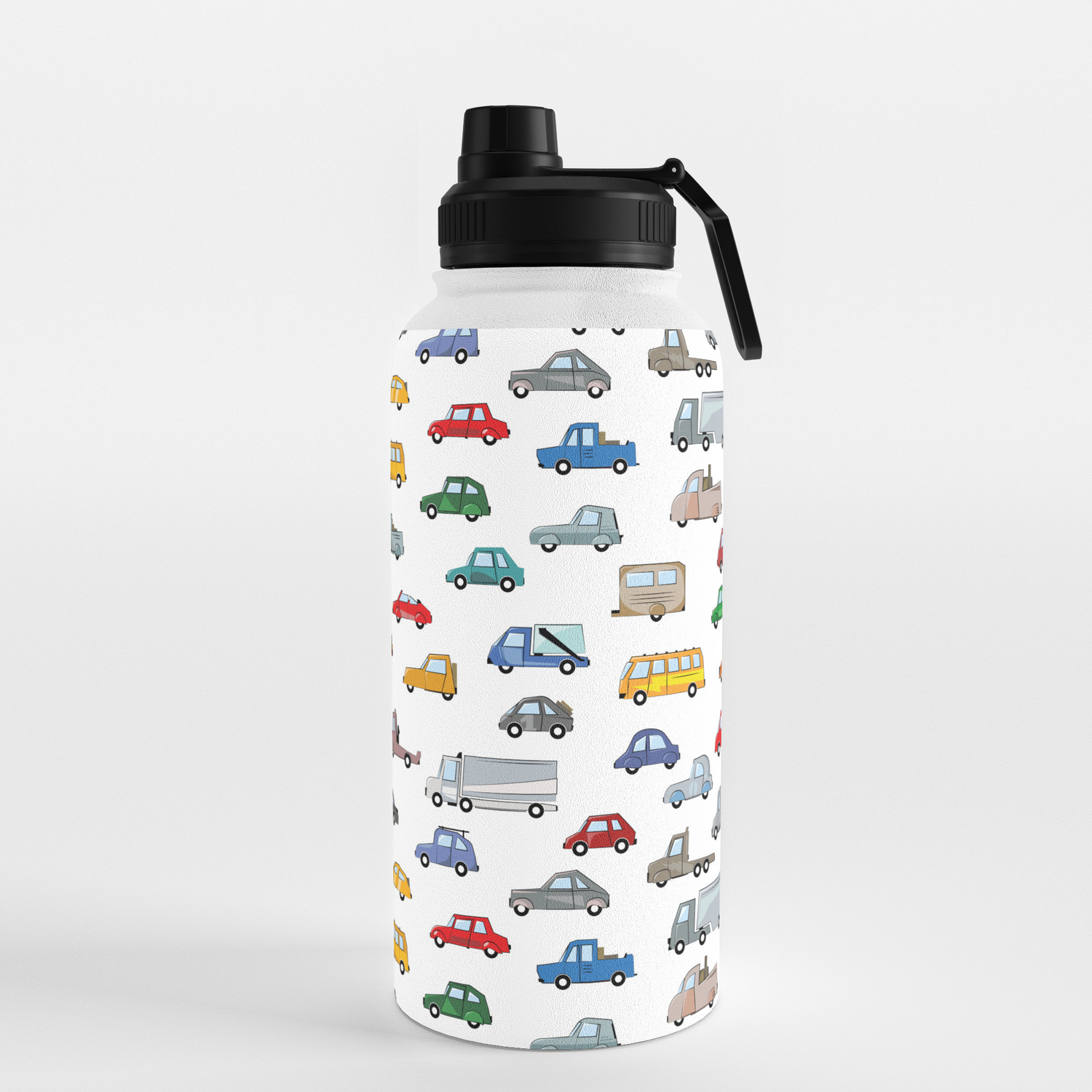 cars illustration, Cartoon car pattern - auto collection Water Bottle by  ohaniki | Society6