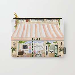 Paris Carry-All Pouch | Parisprint, Cutecafe, Landscape, France, Cat, Cutecafeprint, Painting, Bakery, Cutebakery, Pink 