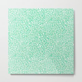 Green leaves burst Metal Print | Teal, Turquoise, Natural, Geometric, Symmetry, Green, Nature, Greenery, Painting, Botanical 