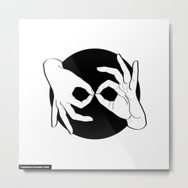 Sign Language (ASL) Interpreter – White on Black 00 Metal Print | Pop Art, Illustration, People 