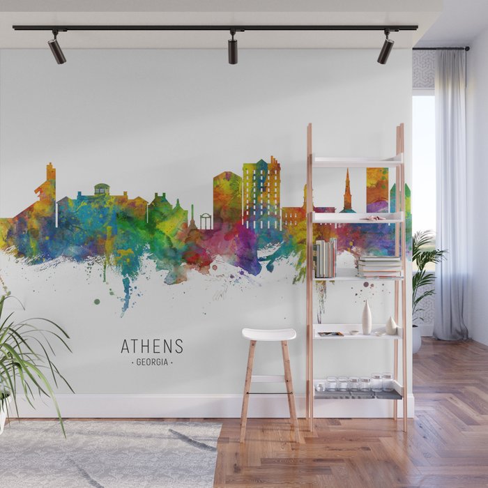 Athens Skyline Wall Mural by artPause Michael Tompsett Society6