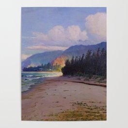 Rays of Sun on the Windward side of Oahu, Hawaiian landscape painting by D. Howard Hitchcock Poster