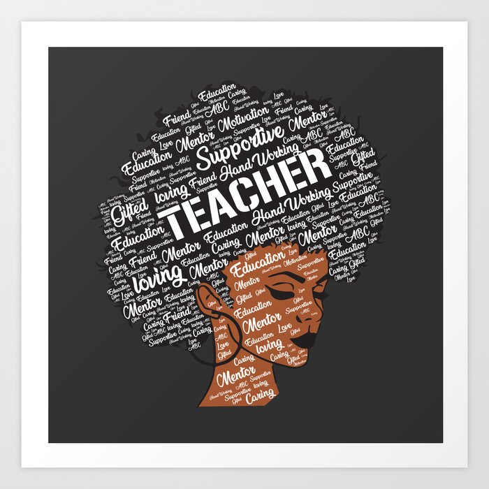 Black African American Teacher Art Print