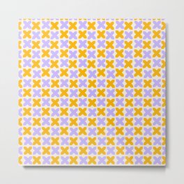 Very peri and yellow X-grids  Metal Print | X, Spring, Sun, Minimal, Positive, Swiss, X Grid, Symmetrical, Pattern, Yellow 