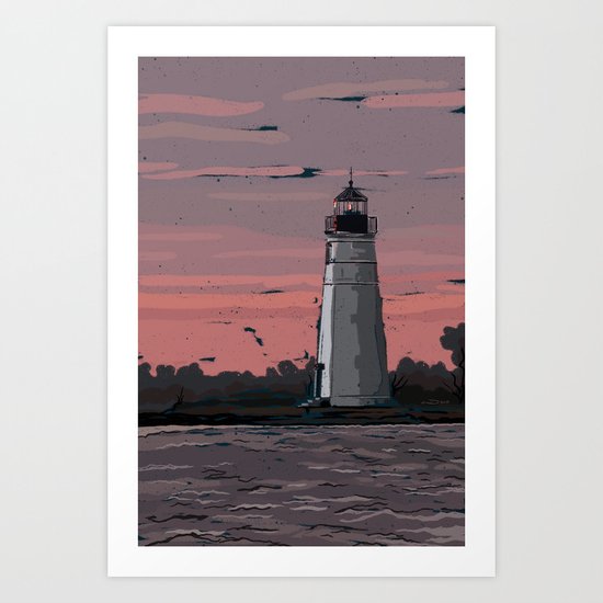 Color by Number Lighthouse Art Print by C.W. Dalrymple Society6