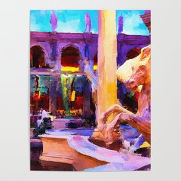Trevi Restaurant and Fountain of the Gods, Caesars Palace, Las Vegas Poster