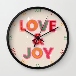 LOVE & JOY Festive Letters Wall Clock | Joy, Winter, Showmemars, Christmas, Happy Holiday, Peace, Holiday, Love, New Year, Graphicdesign 