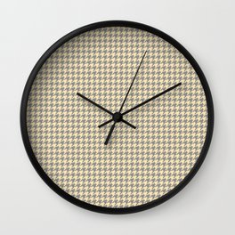 Grey Beige Houndstooth Pattern Wall Clock | Clothing, Pattern, Checkered, Beige, Fashionable, Plaid, Traditional, Classic, Textured, Clothes 