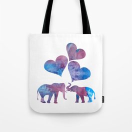 Elephants art Tote Bag