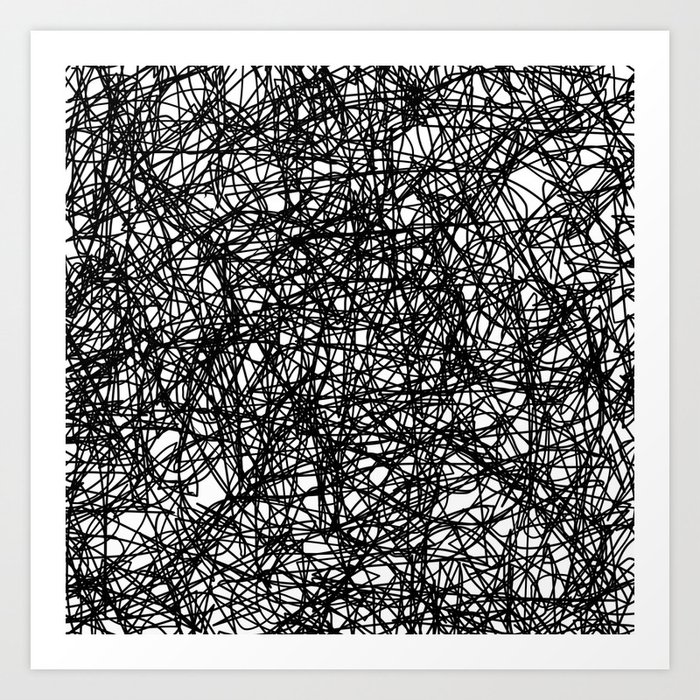 Angry Scribbles Black And White Abstract Black Ink Scribbles