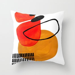 Mid Century Modern Abstract Vintage Pop Art Space Age Pattern Orange Yellow Black Orbit Accent Deko-Kissen | Blackorbit, Acrylic, Modernabstract, Popart, Ink, Accent, Midcentury, Painting, Watercolor, Vintage 