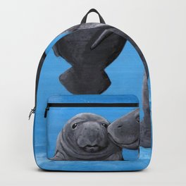 Manatees Backpack | Realism, Endangeredoceanlife, Manatees, Mananteepainting, Endangeredanimals, Sealife, Endangeredspecies, Manateesunderwater, Oceanlife, Painting 