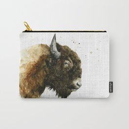 Bison Carry-All Pouch | Animal, Paniting, Watercolor, Drips, Painting, Beautiful, Americanbuffalo, Westernanimals, Whimsical, Bison 