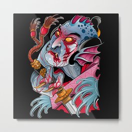 Sea Demon Samurai Metal Print | Samurai, Darkfolklore, Asianculture, Japan, Japanesemythology, Onidemon, Ninja, Seademon, Anime, Fantasy 