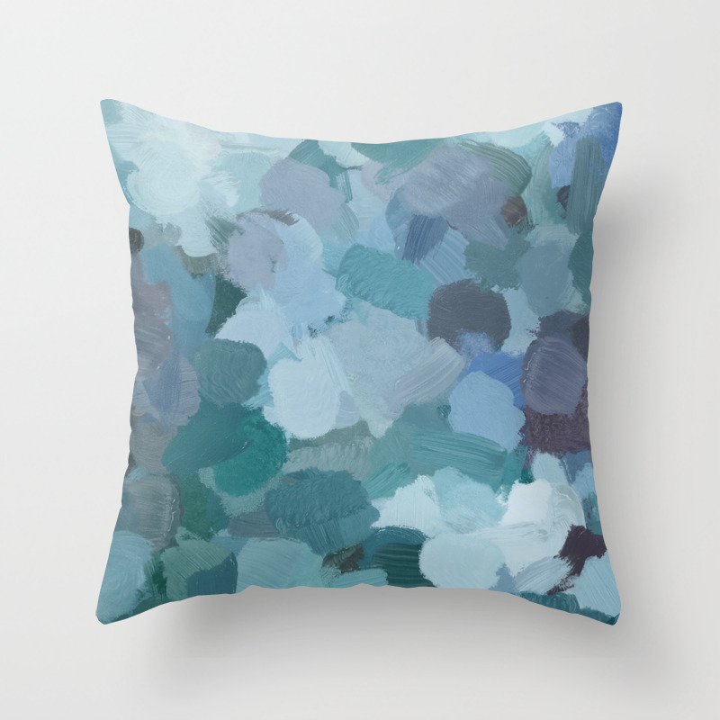 Turquoise Blue Green Mint Purple Abstract Geode Rock Wall Art