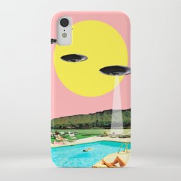Invasion on vacation iPhone Case | Colorful, Hawaii, Paradise, 60S, Vintage, Aliens, 1970S, Alien, Surrealism, Pop 