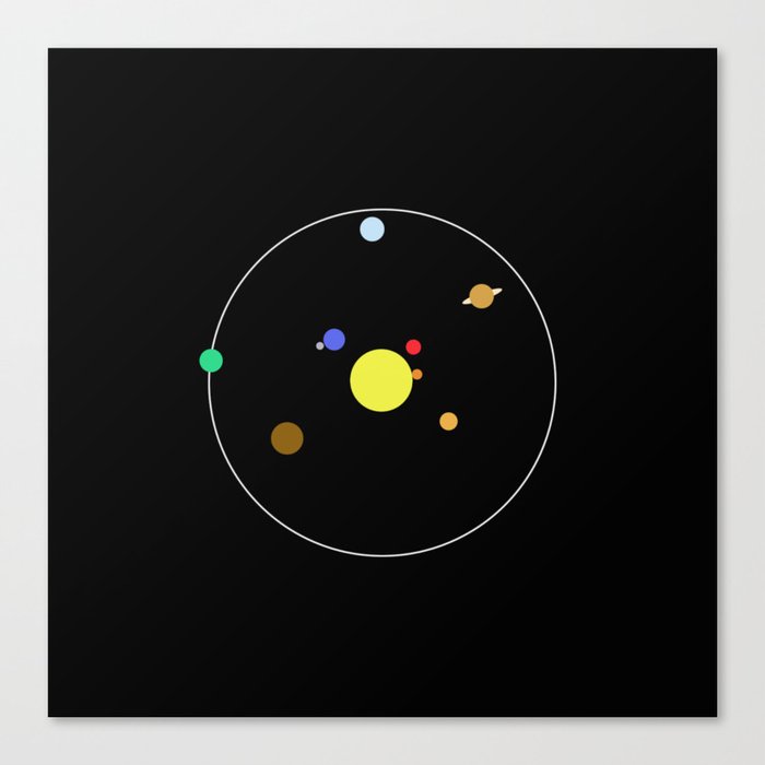 Solar System Minimalism Abstract Pastel Colours Canvas Print By