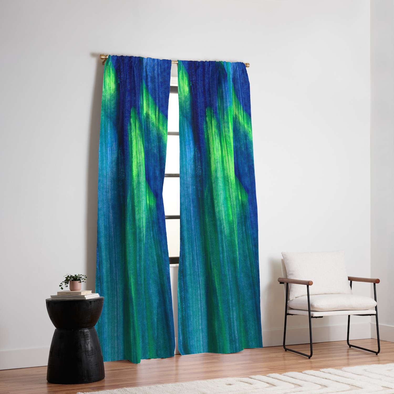 Northern Lights Abstract Painting Blackout Curtain By Daydreameralley Society6