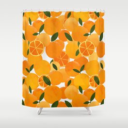 mediterranean oranges still life  Shower Curtain | Painting, Food, Fresh, Fruit, Nature, Pattern, Sweet, Tropical, Floral, Flower 
