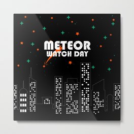 Meteor Watch Day June 30th Astronomy Metal Print | Shower, Space, Stars, Telescope, Moon, Planets, Asteroid, Meteorologist, Graphicdesign, Comet 