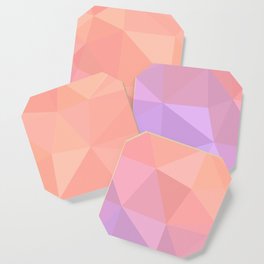 Peach Violet Abstract Geometric Triangles Vector Pattern Coaster
