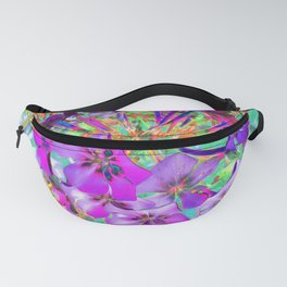 Dramatic Psychedelic Magenta and Purple Flowers Fanny Pack