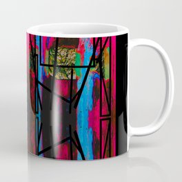Kindling bold Coffee Mug | Limegreen, Graphicdesign, Blue, Bold, Digital, Dark, Magenta, Mirrorart, Contrast, Black 