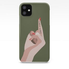 LADYLIKE iPhone Case | Pattern, Typography, Green, Feminist, Red, Feminism, Graphicdesign, Ladylike, Middlefinger, Tattoo 