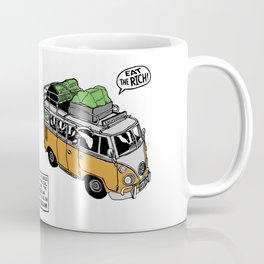 Socialist Badgers in their Hippie Van Coffee Mug | Digital, Hippievan, Eattherich, Drawing, Socialist, Microbus, Badgers 