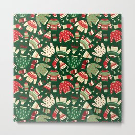 Ugly Christmas Fashion red green white Metal Print | Sweater, Cute, Christmas, Ugly, Scandinavian, Fun, Hat, Holidays, Holidaytraditions, Graphicdesign 
