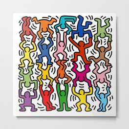 Homage to Keith Acrobats Metal Print | Pattern, Graphicdesign, Acrobats, Digital, Doodles, Haring, Homage 