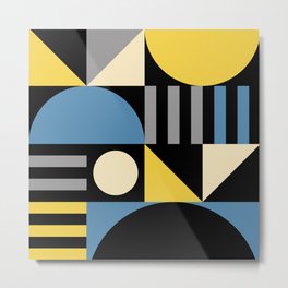 Mid Century Modern Geometric Abstract 930 Metal Print | 1960S, Modernist, Modern, 1950S, Geometric, 80S, Midcentury, Bauhaus, Midcenturymodern, Gray 