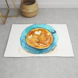  A Latte Hearts Rug | Illustration, Painting, Food 