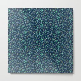 Blue Green Central and Peripheral Nervous System Pattern Metal Print | Nervoussystem, Nerves, Glia, Scientist, Neurons, Drawing, Science, Green, Cells, Blue 