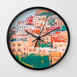 Positano, beauty of Italy Wall Clock | Italian, Positano, Costiera, Coast, Positanocoast, Amalfitana, Amalfi, Landscape, Mediterranean, Riviera 