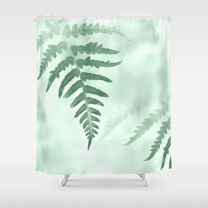 Green fern leaf close-up Shower Curtain by ARTbyJWP | society6.com